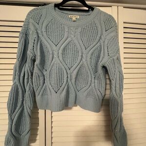 Light Blue Cable Knit Sweater